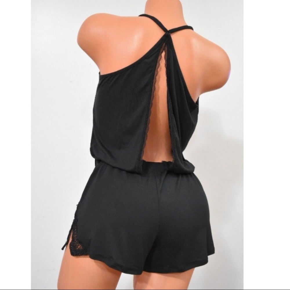 *5A793   Victoria's Secret Black Sleep Romper - Picture 2 of 2